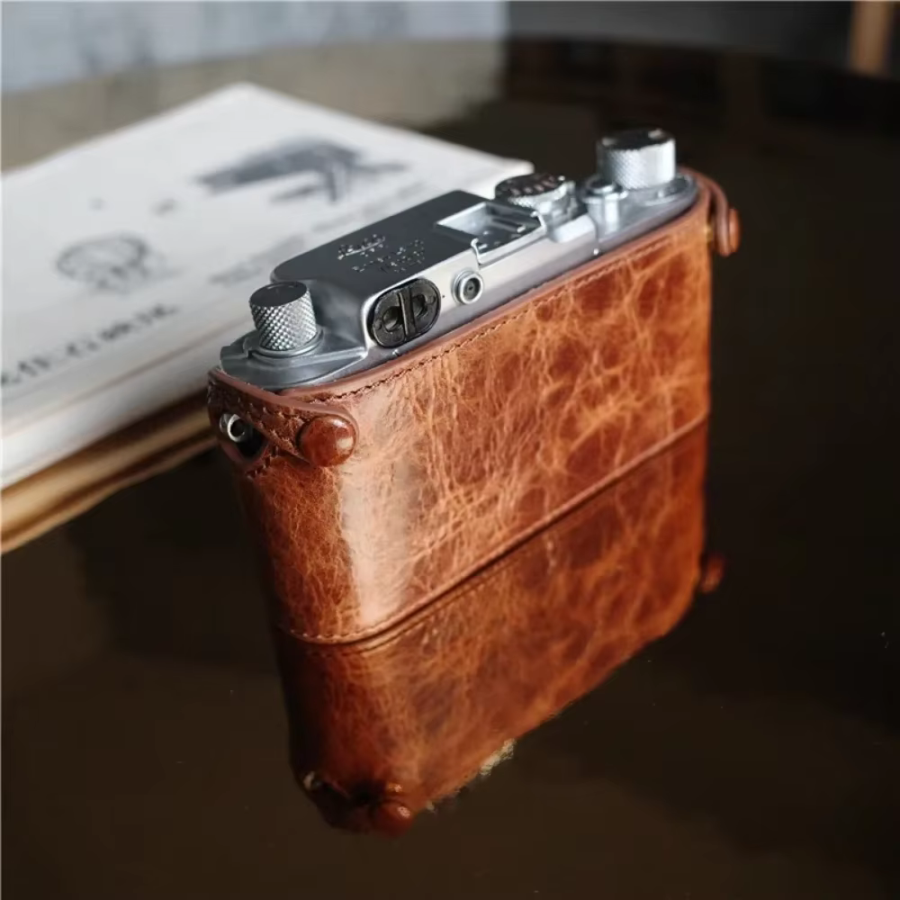Sac pour appareil photo de style vintage, étui en cuir véritable, sac de protection, adapté pour Leica iF, iiiiF, 3F, iC, iiiC, 255.accessoires