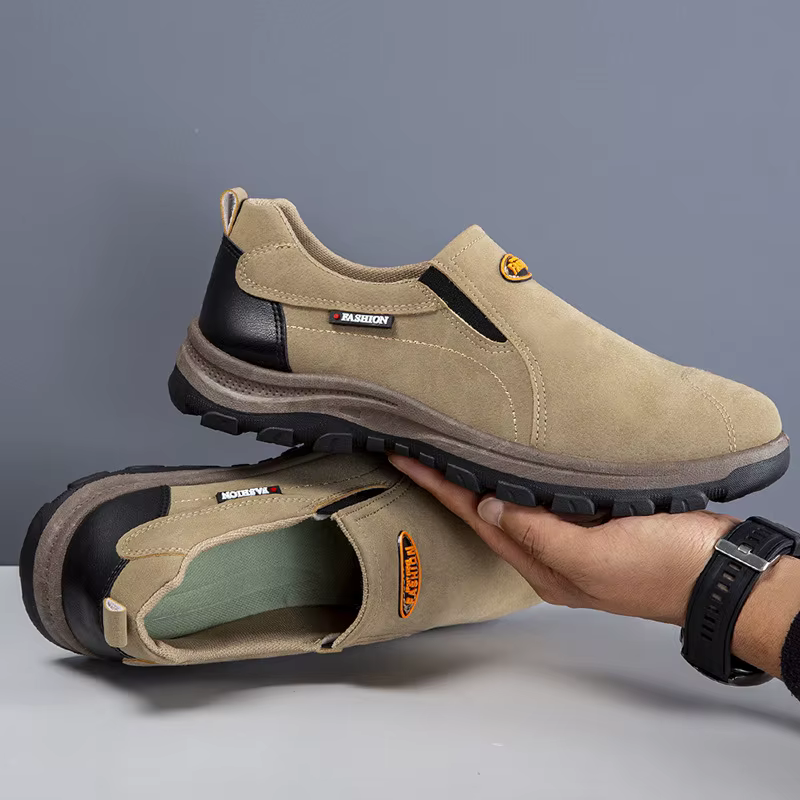 Chaussures de randonnée décontractées pour hommes, grande taille, respirantes, à bout rond, à talon bas, semelle extérieure en PVC, pour le travail en extérieur