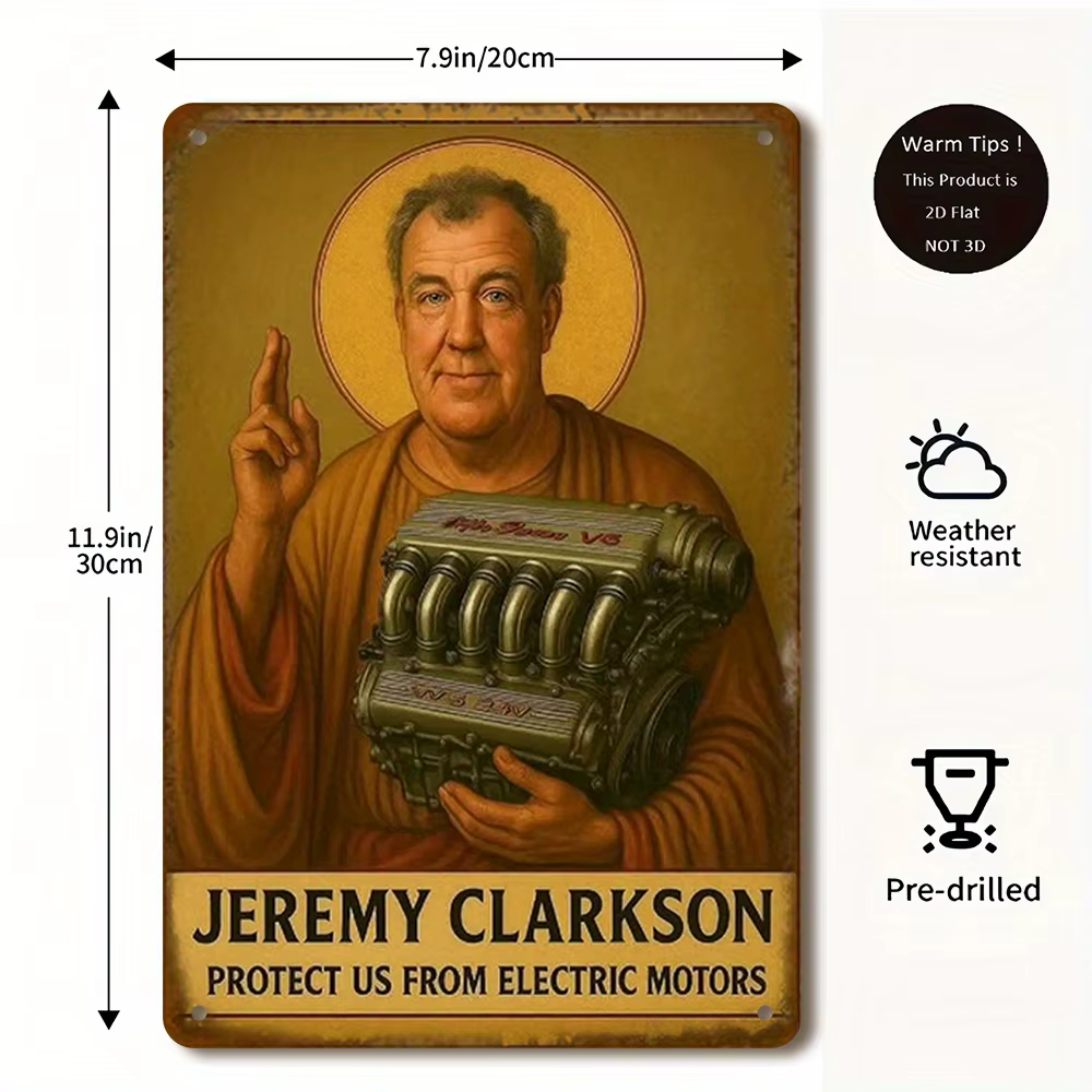 Affiche en métal de voiture de course Vintage Jeremy Clarkson, 1 pièce, décor de Garage robuste avec Design inspiré de l'équipement supérieur
