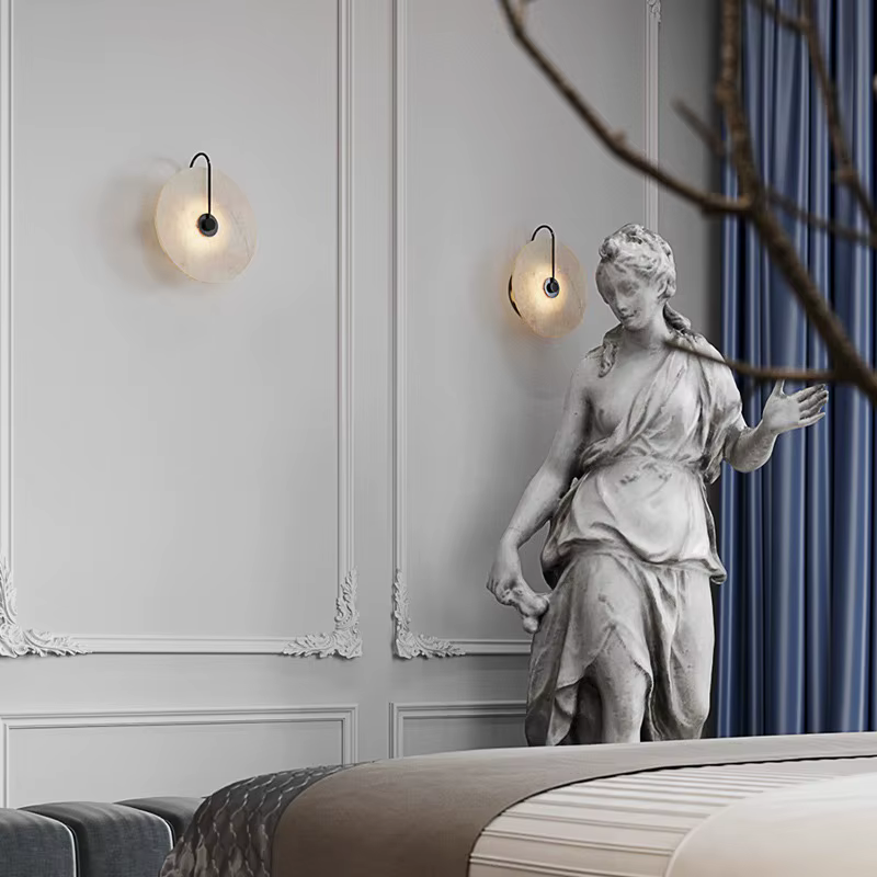 Applique murale LED en pierre de marbre naturel espagnol, pour salon, couloir et décoration intérieure de la pièce