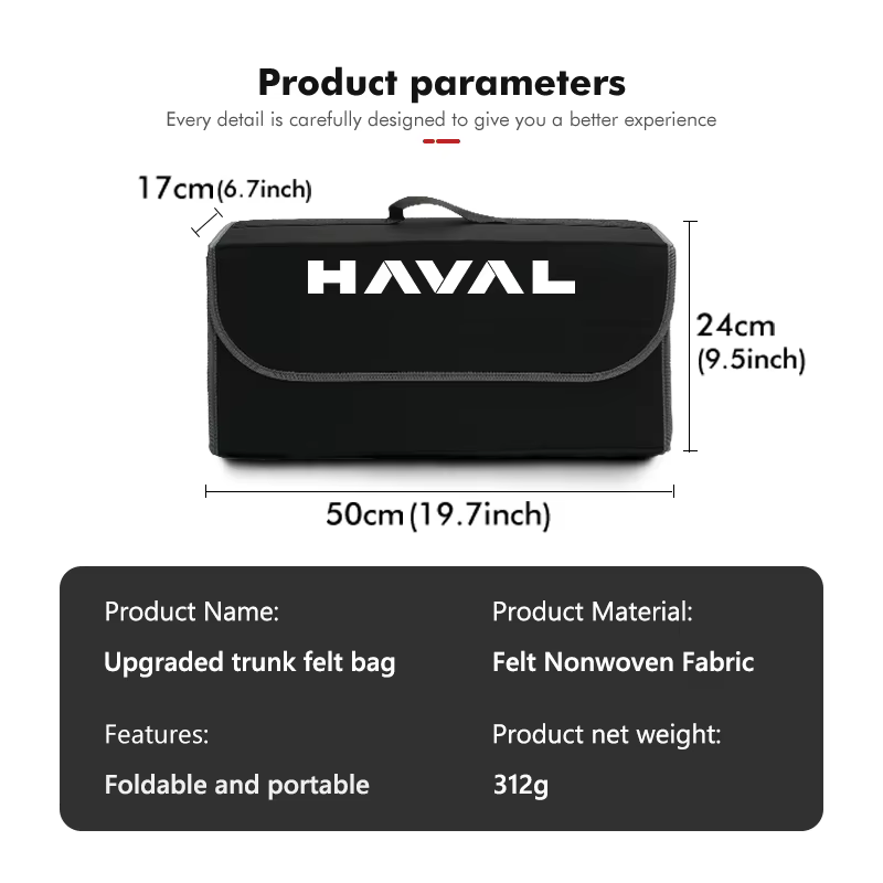 Sac de rangement pliable grande capacité pour coffre de voiture Haval, boîte à outils de rangement pour Jolion H1 H2 H3 H4 H5 H6 H7 H8 H9 M6 F7x M4 F5 F7