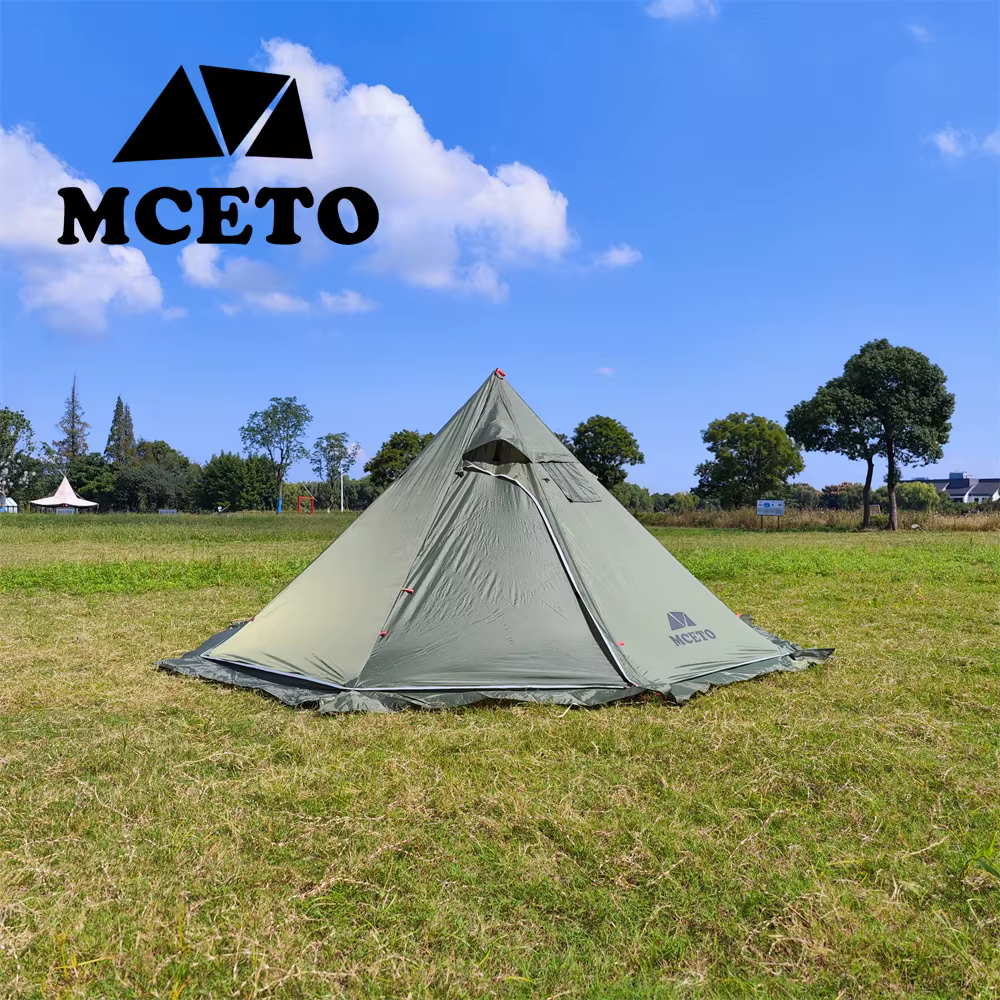 Tente Tipi Légère avec Tuyaux de Cannelure Ignifuge