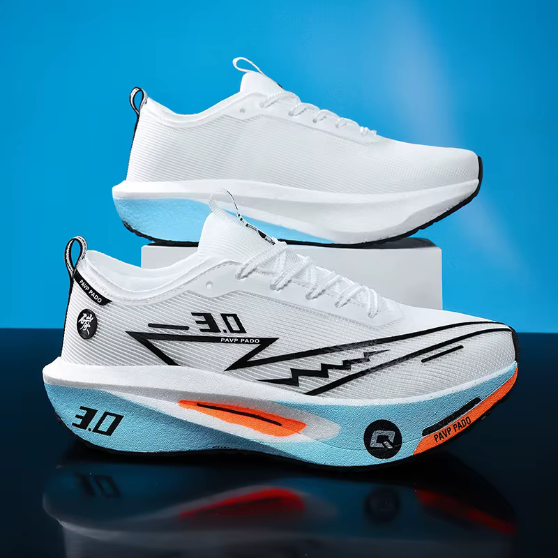 Chaussures de course pour hommes, semelle en carbone, marathon, sport, respirantes, légères, confortables, antidérapantes, pour femmes