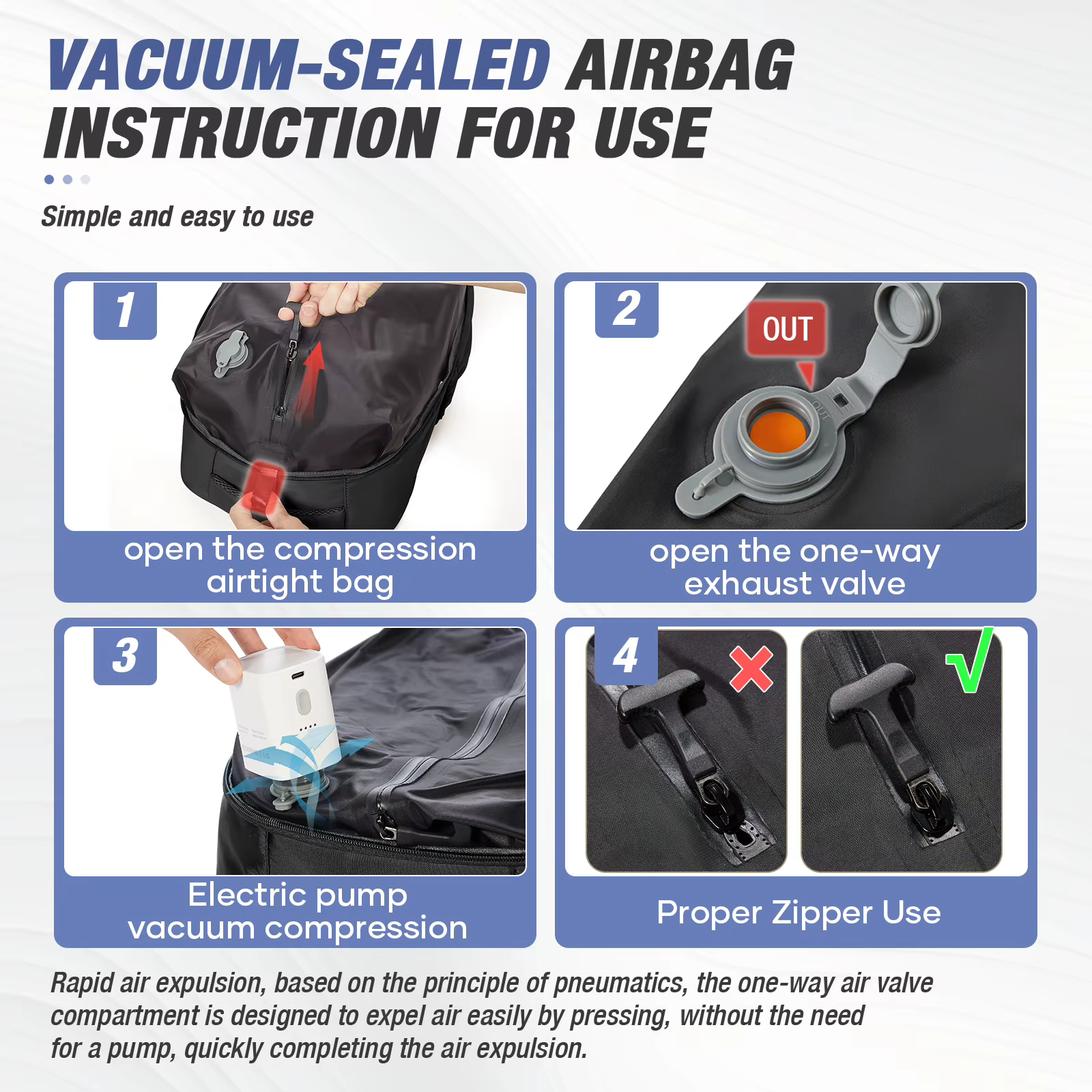 Sac à dos de compression sous vide pour homme