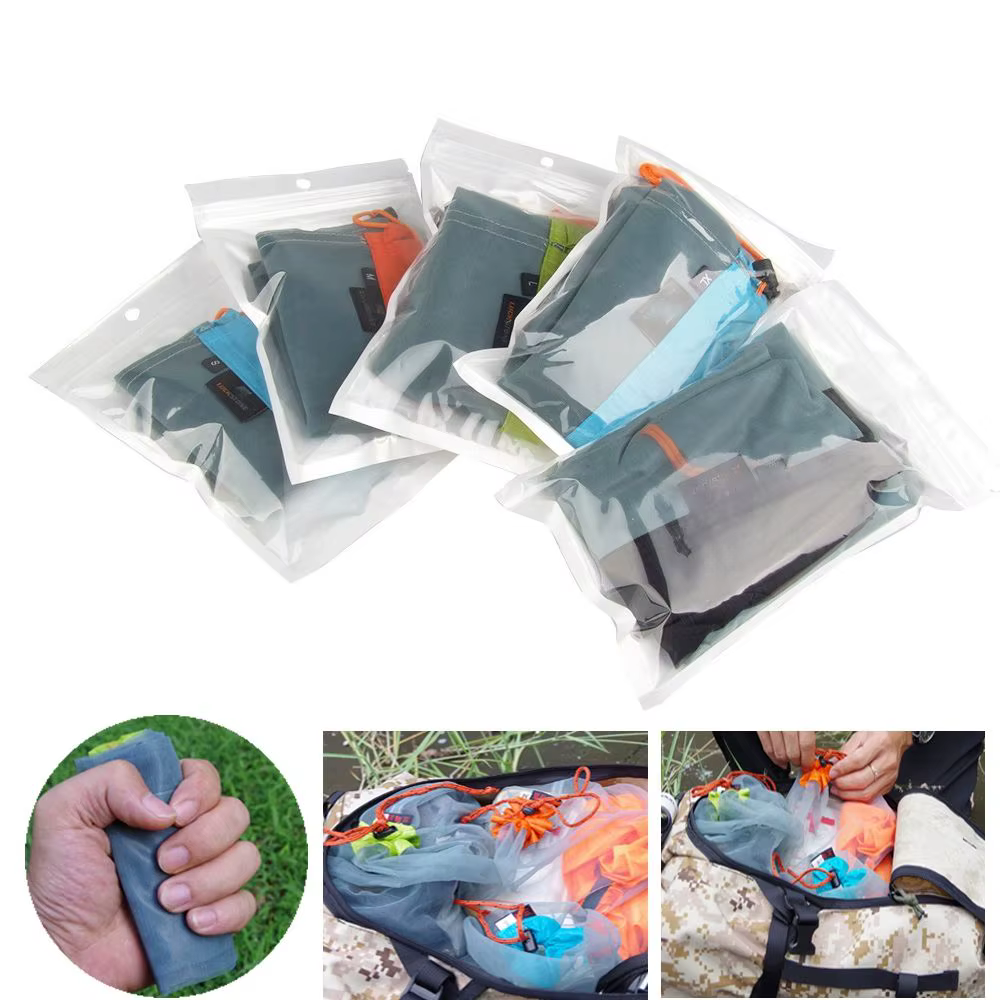 S/M/L/XL/XXL maille ultralégère outils de randonnée sac de rangement à cordon organisateur d'escalade accessoires de sport de Camping sacs de voyage