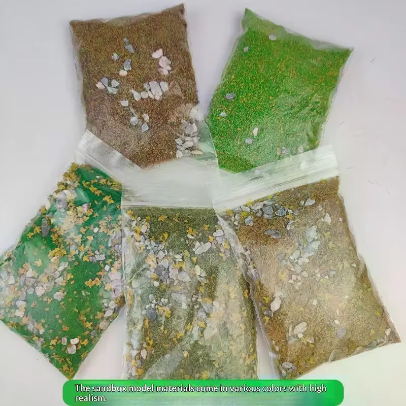Table de sable de pelouse simulée, 30 g/sac, aménagement de paysage Miniature avec végétation de pierre, modèle de bricolage mixte avec poudre d'herbe en pierre