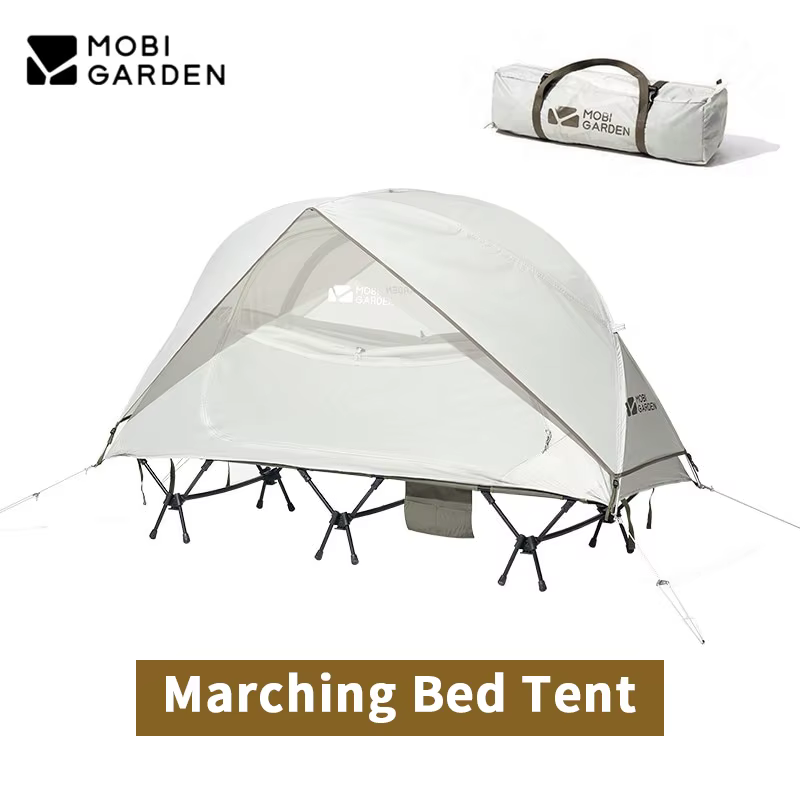 MOBI JARDIN Hors Sol Camp Lit Tente Portable 1 Personne Unique Randonnée En Plein Air Voyage Ultra-Léger Glamping
