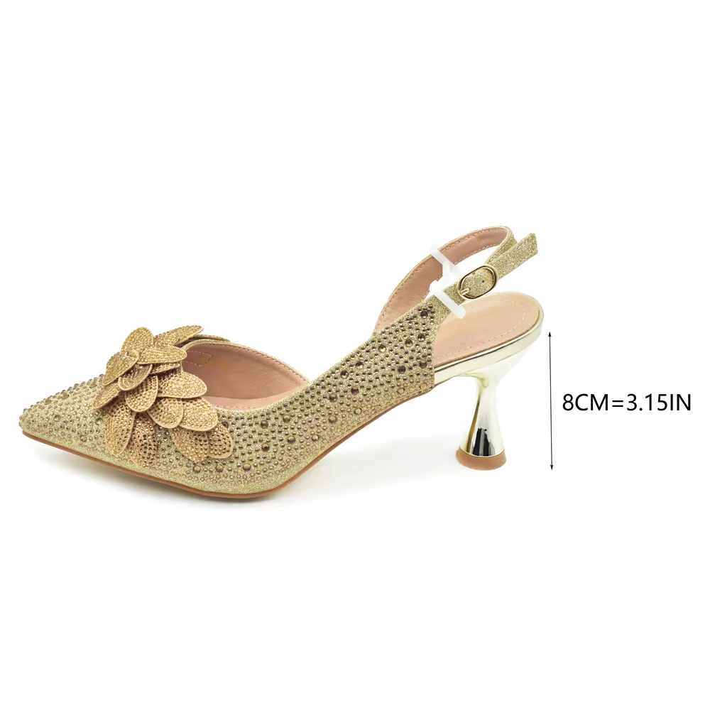 Ensemble de chaussures et de sacs italiens originaux pour femmes, chaussures et sacs chics et élégants avec strass complets pour escarpins de fête et de mariage