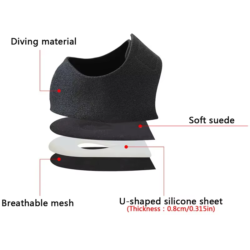 Protecteur de talon en Silicone pour éperons de fasciite plantaire, coussinets de chaussures à Absorption des chocs, bonnet en U, chaussettes demi-mètre, semelles intérieures pour soulager la douleur