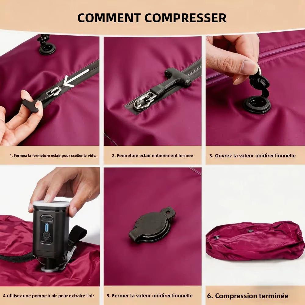 Sacs de compression sous vide portables pour le camping et les voyages