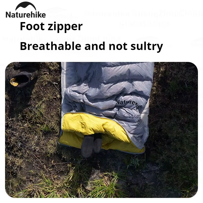 Natureifa-Sac de couchage de randonnée à capuche en duvet de canard