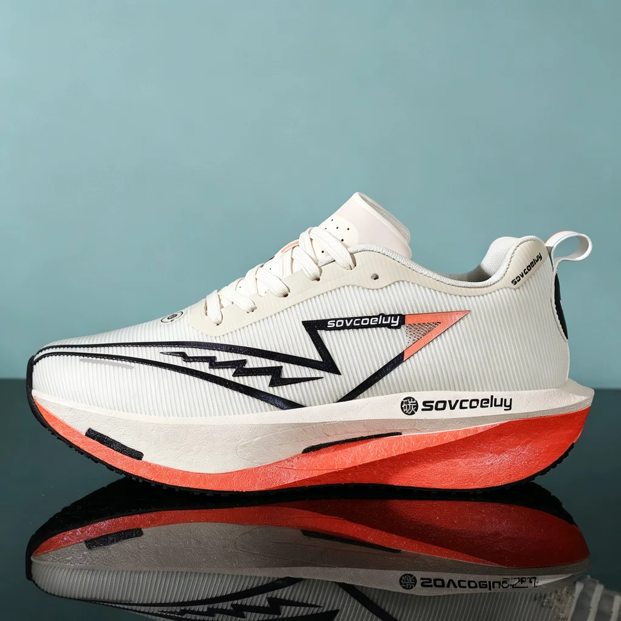Chaussures de course pour hommes avec technologie de plaque en carbone et semelles antidérapantes en TPR