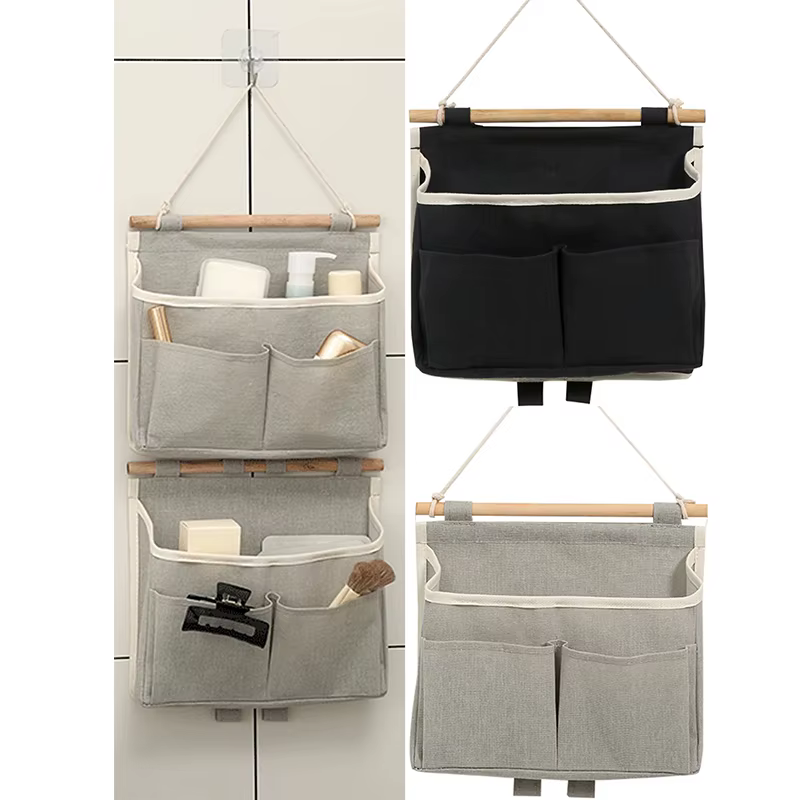 Sac de rangement mural suspendu, Sacs de rangement suspendus sur porte, Organisateur mural suspendable, Organisateur de fichiers et de magazines en lin imperméable pour chambre