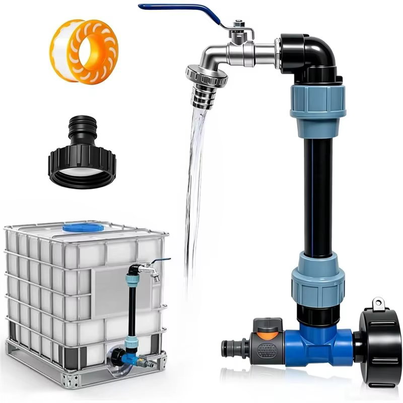 [NEWA64Z!】 Réservoir IBC pour réservoirs d'eau extérieurs de 1000 litres - Robinet col de cygne