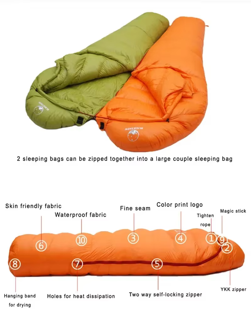 MUNIStyle-Sac de couchage en duvet d'oie blanc arc-en-ciel