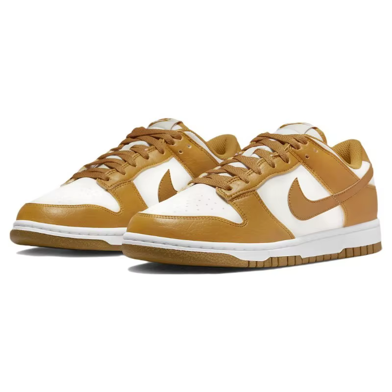 Nike Dunk Next Nature White Wheat Chaussures de skate basses pour femmes, résistantes à l'usure, à semelle souple, en tissu écologique, DN1431-001