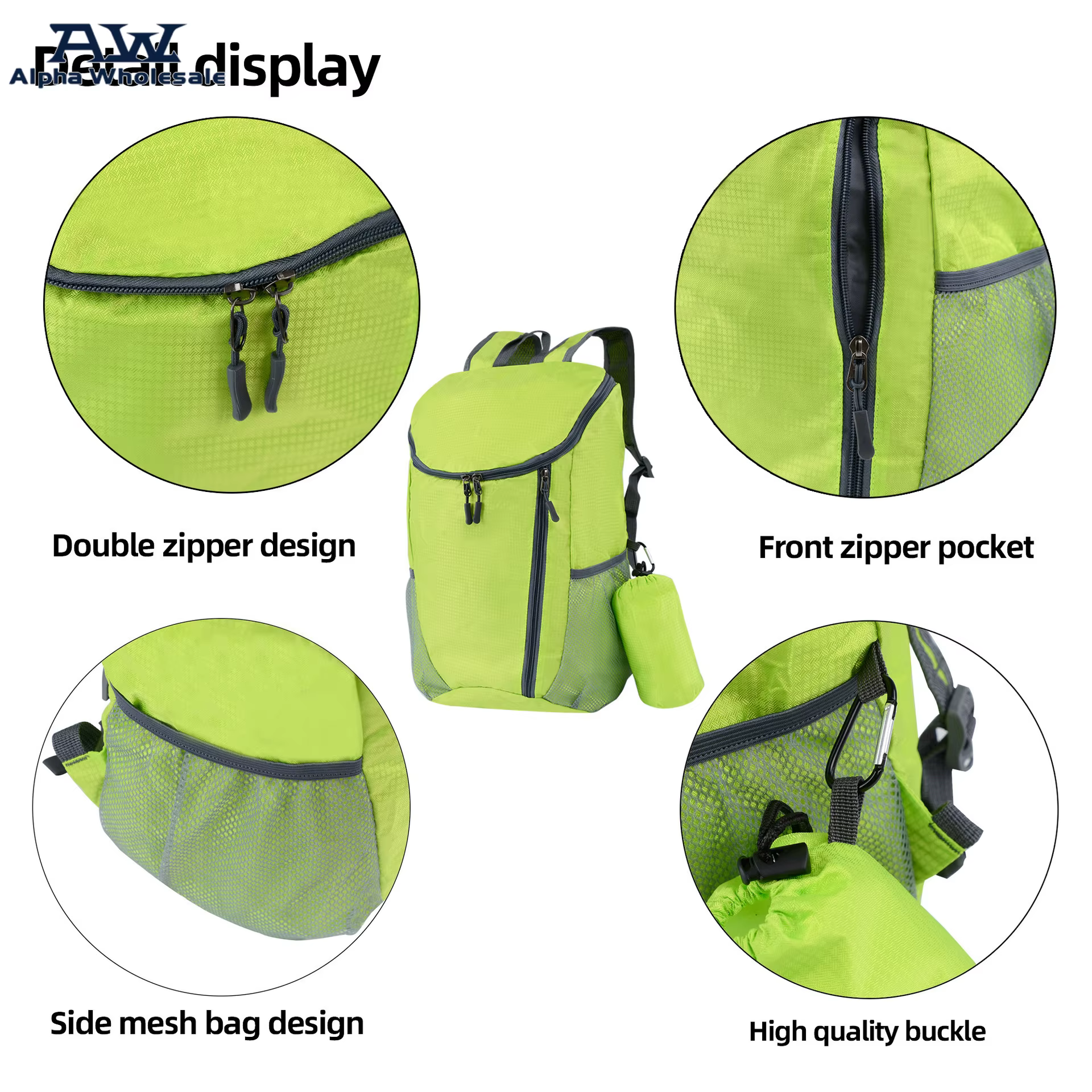 Sac léger, sac à dos pliable
