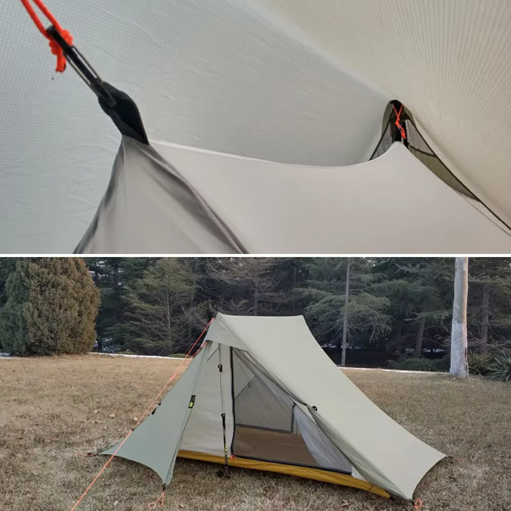 Tente de camping et randonnée ultralégère en nylon argenté 20D double face étanche