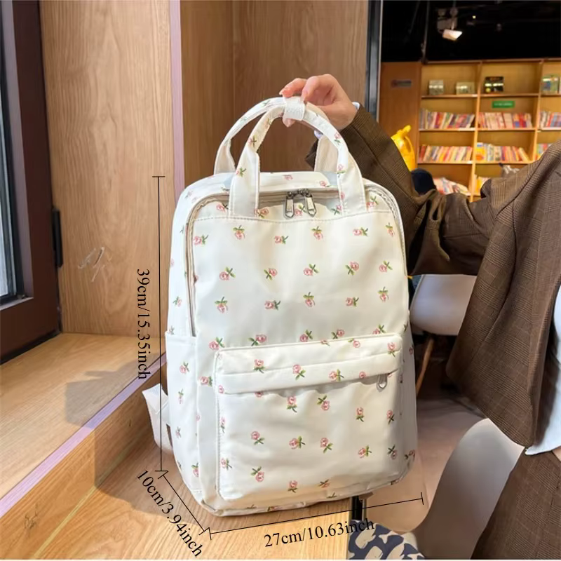 Petit sac à dos floral d'art littéraire personnalisé – Style académie japonaise