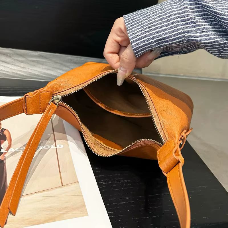 Sac à bandoulière pour femme, sac sous le bras en cuir pleine fleur tanné végétal, sac hobo vintage pour le travail quotidien
