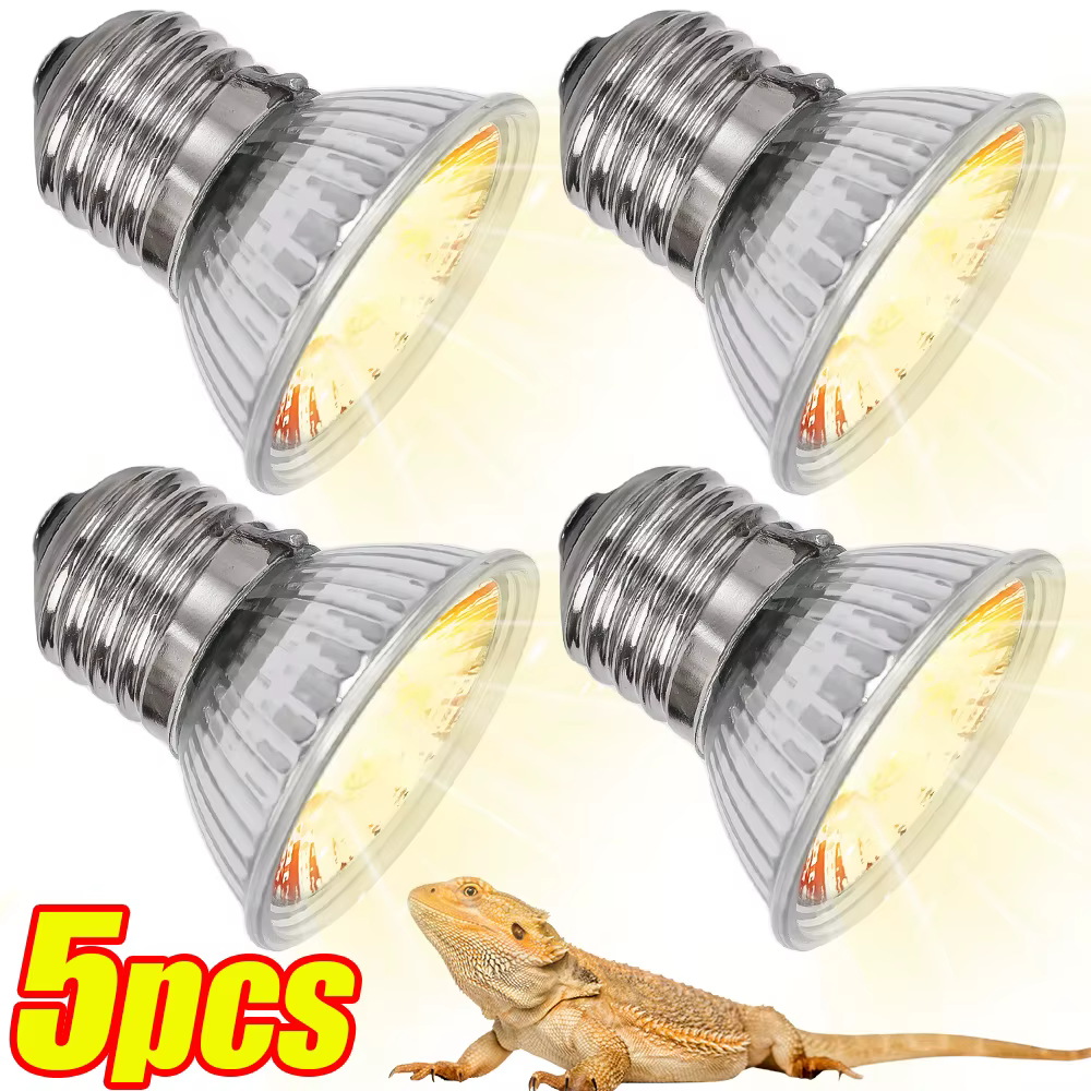 Lampe chauffante pour reptile, ampoule non remboursable, tortue se prélasser, favorise la croissance des animaux de compagnie, lampe solaire pour amphibiens, haute qualité, 25 W, 50 W, 75W, 5 pièces, 