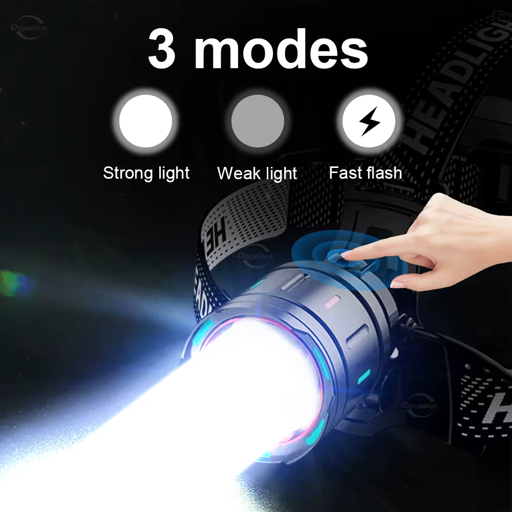 9900000LM lampe frontale Super puissante 800W LED capteur IR phare