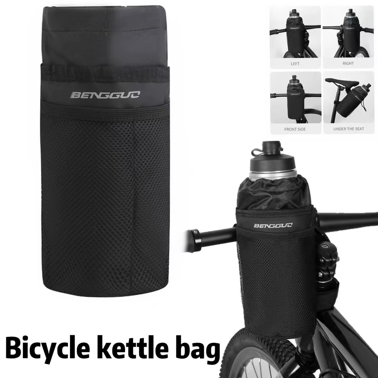 Porte-bouteille de vélo, pochette isotherme pour bouteille d'eau, accessoires de guidon pour VTT et vélo de route