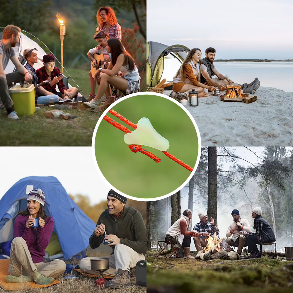 Boucle lumineuse pour corde de tente de camping en extérieur
