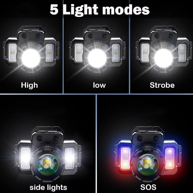 Lampe frontale rechargeable à batterie au lithium