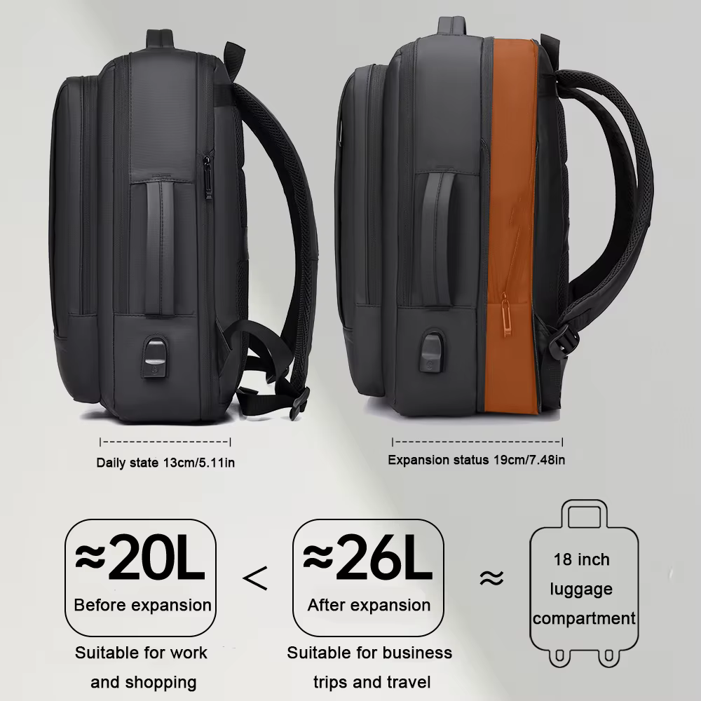 Nouveau sac à dos de voyage extensible de grande capacité pour hommes et femmes