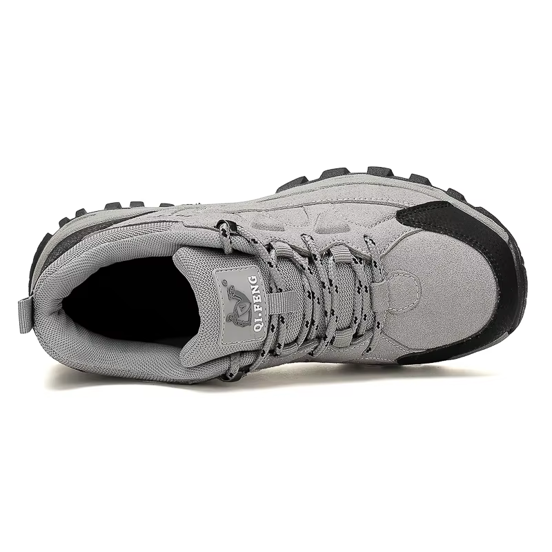Chaussures de randonnée hiver rétro en cuir extérieur tout-terrain noir antidérapant Trail