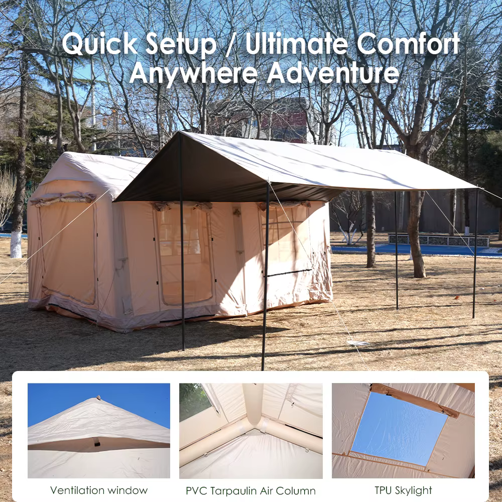 Tente gonflable de luxe pour le glamping en plein air