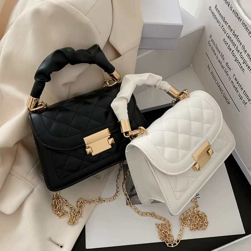 Sac carré compact pour femme, populaire auprès des influenceuses, sac à chaîne classique et simple, sac à main et bandoulière pour le quotidien