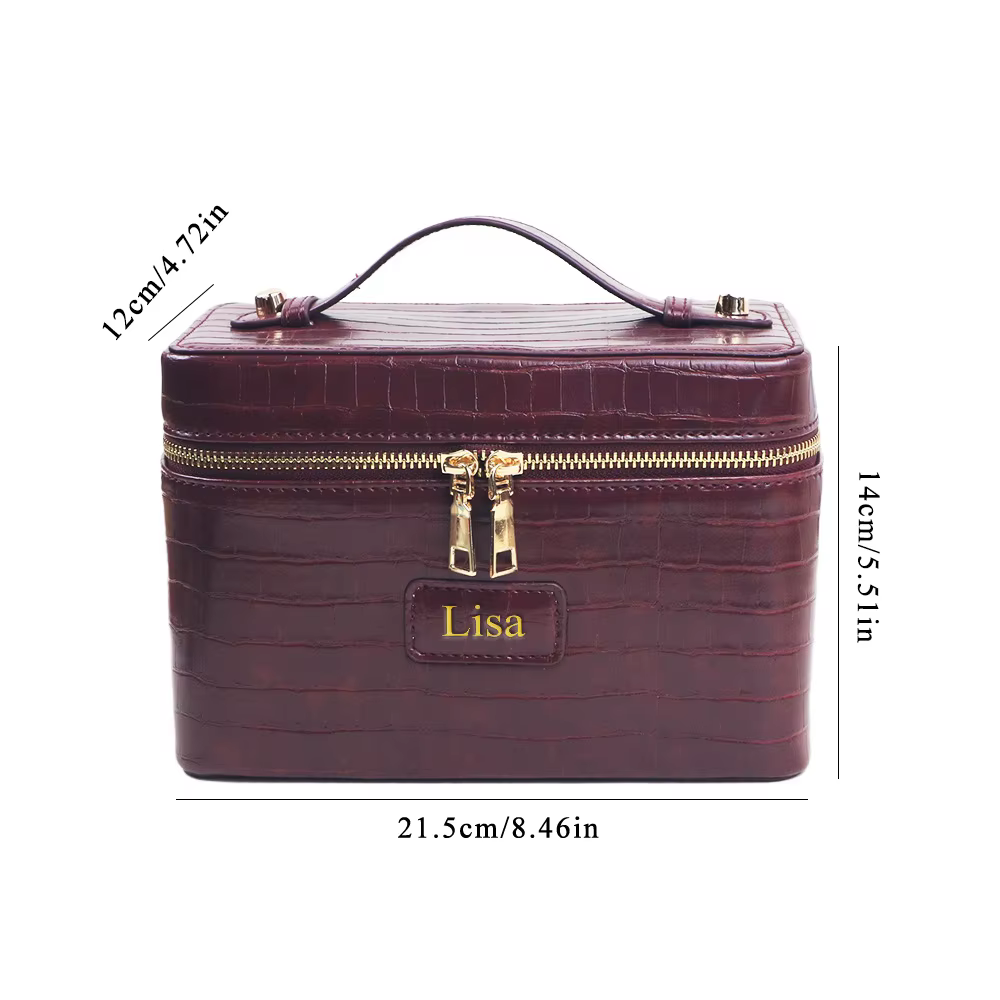 Sac de toilette de voyage personnalisé avec motif crocodile, sac de maquillage portable à suspendre, organiseur de cosmétiques pour femmes
