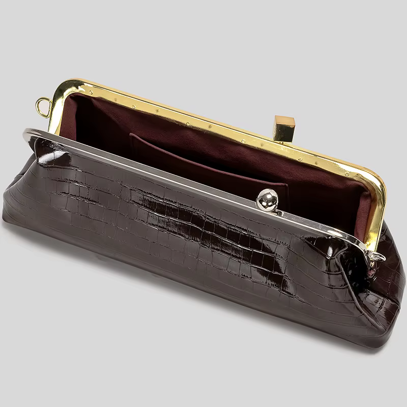 Pochette longue avec bandoulière amovible pour femmes, sac Baguette à la mode, sac à main de luxe à Clip de styliste pour dames