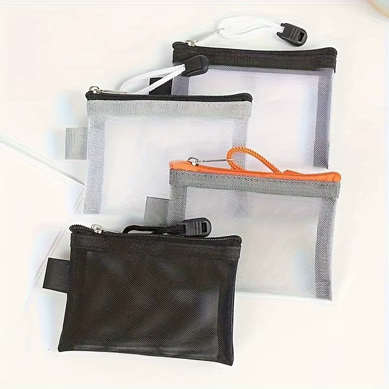 Mini porte-monnaie en maille, portefeuille portable à fermeture éclair, sac de rangement simple et polyvalent, pour garçons et filles, petit porte-cartes