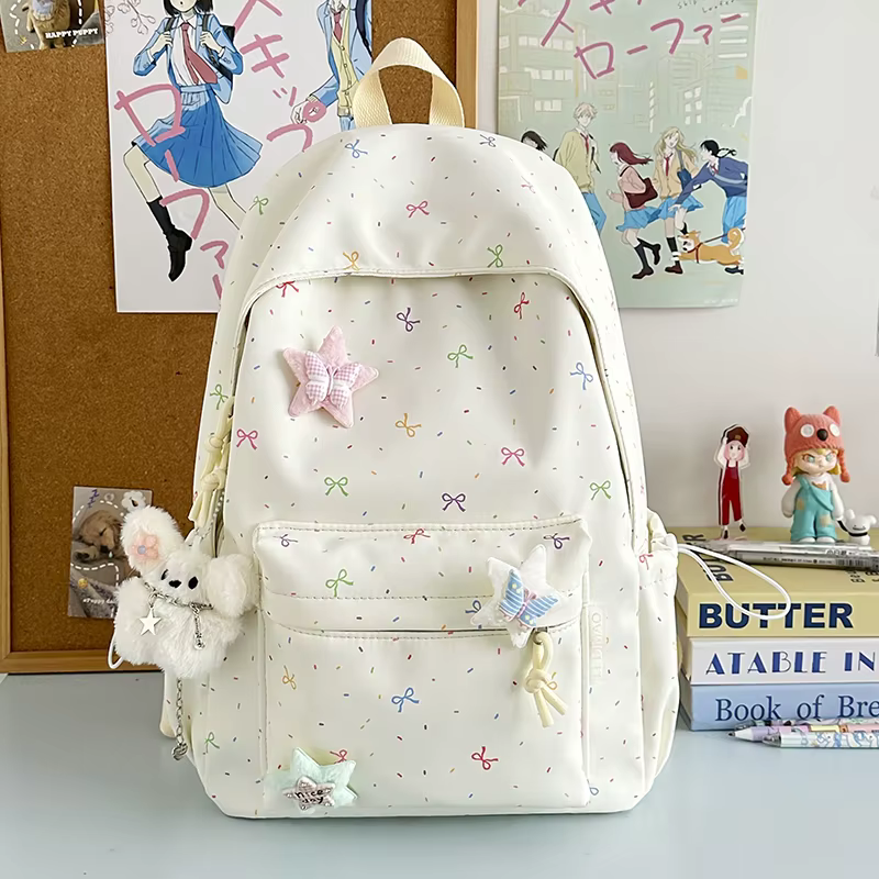Sac à dos mignon en Nylon pour filles, sac d'école de grande capacité pour étudiants, 5 couleurs disponibles, sac à dos léger