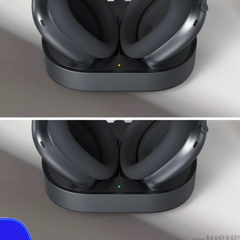 Support de casque de bureau adapté aux accessoires pour écouteurs AirPods Max, station de charge portable avec double connecteur anti-rayures