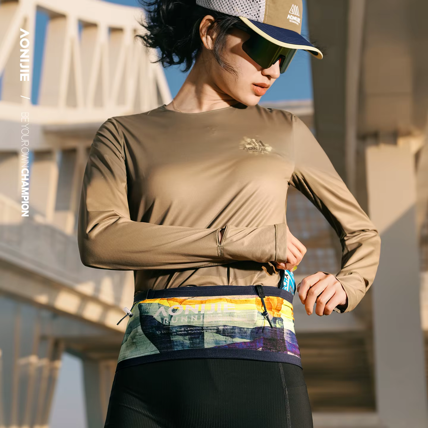 Aonijie Sacs de taille d'extérieur ultralégers, sac banane portable pour la course à pied, le camping, la randonnée, le marathon