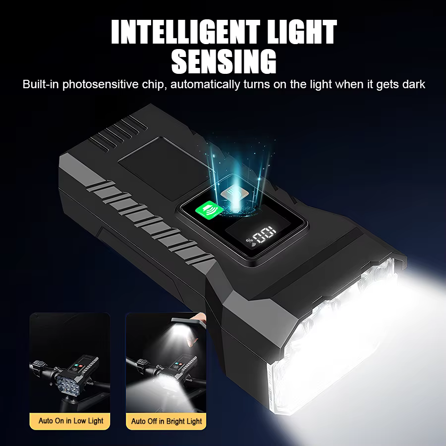 Phare avant de vélo puissant à 12 LED, rechargeable par USB, étanche, pour VTT, accessoires de vélo