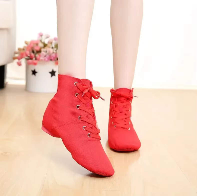 Coupons femme à lacets toile chaussure de danse Ballet Pointe baskets pour femmes hommes femmes danse Jazz chaussures