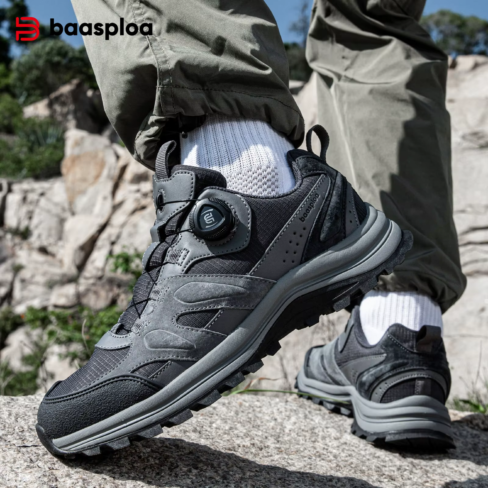 Baasploa – chaussures de randonnée en cuir pour hommes
