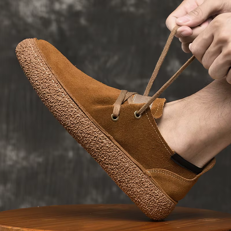 Baskets d'extérieur en cuir véritable Nubuck