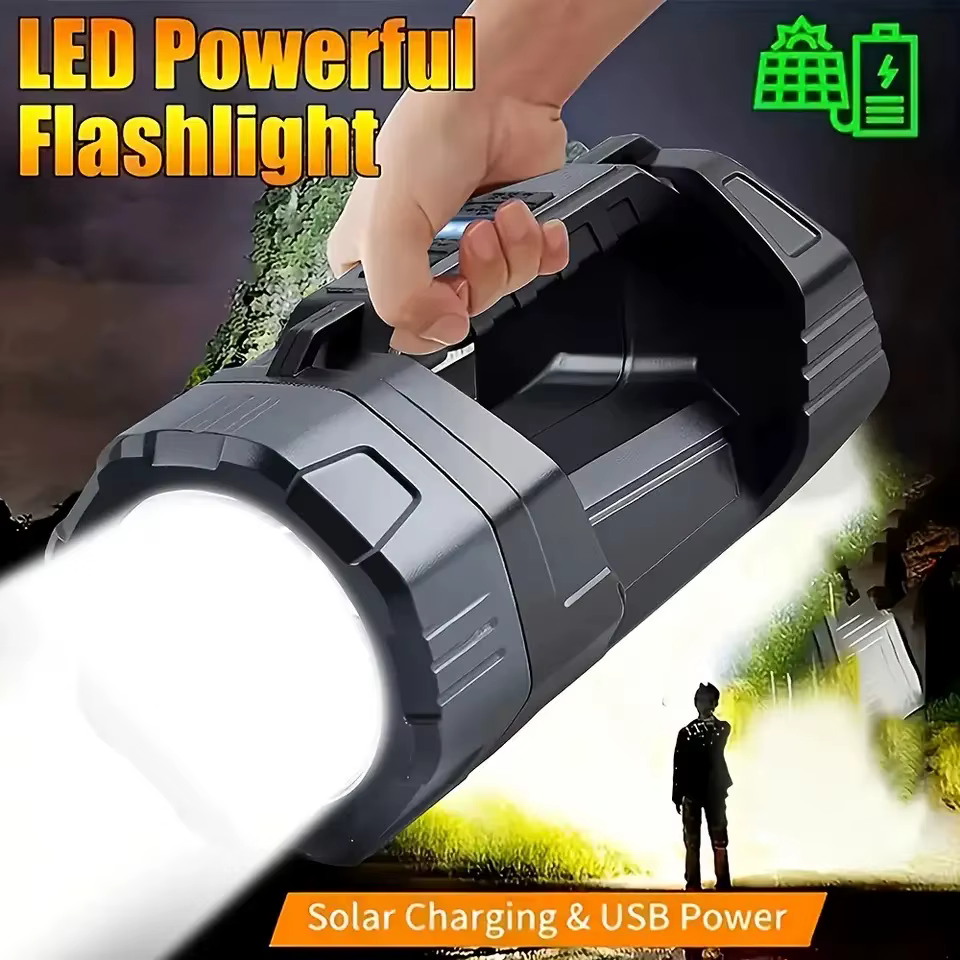 Lampe de poche solaire LED avec lumière latérale COB