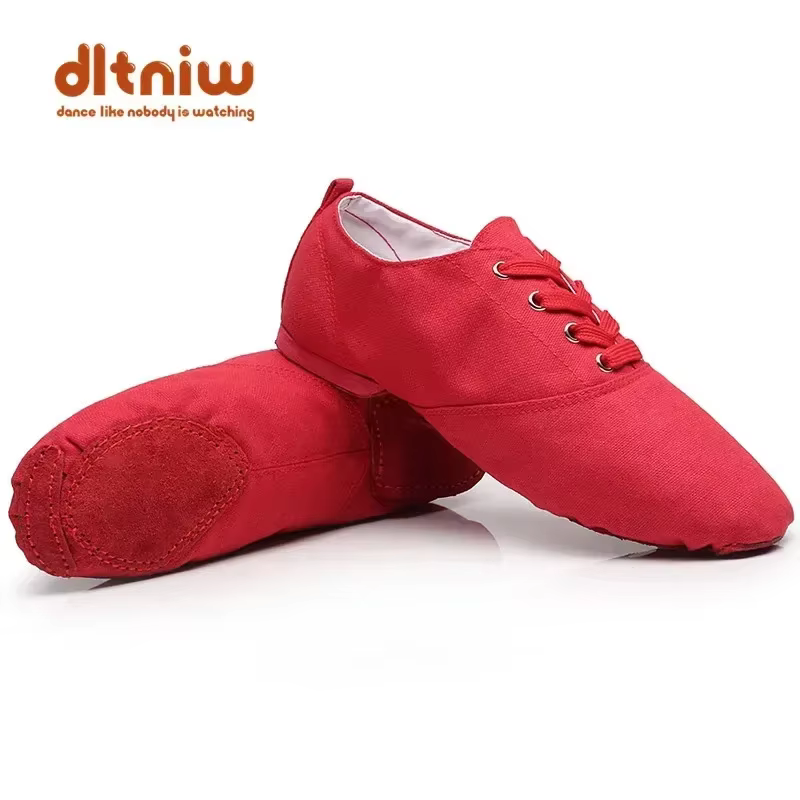 Coupons femme à lacets toile chaussure de danse Ballet Pointe baskets pour femmes hommes femmes danse Jazz chaussures