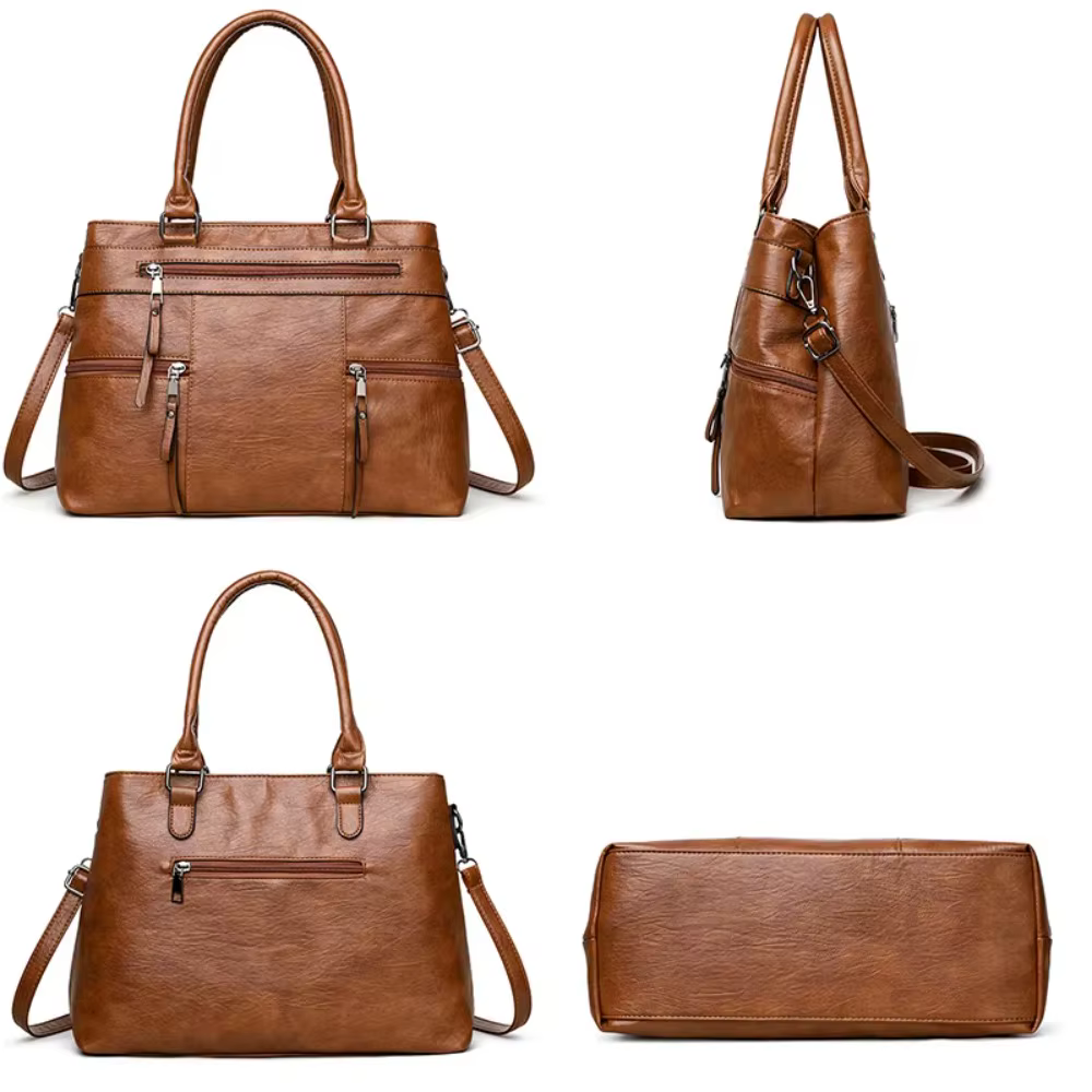 Nouveau sac à bandoulière grande capacité sac sous les bras en cuir souple couleur unie sac Boston sac à bandoulière femme croix maman sac Boston sac