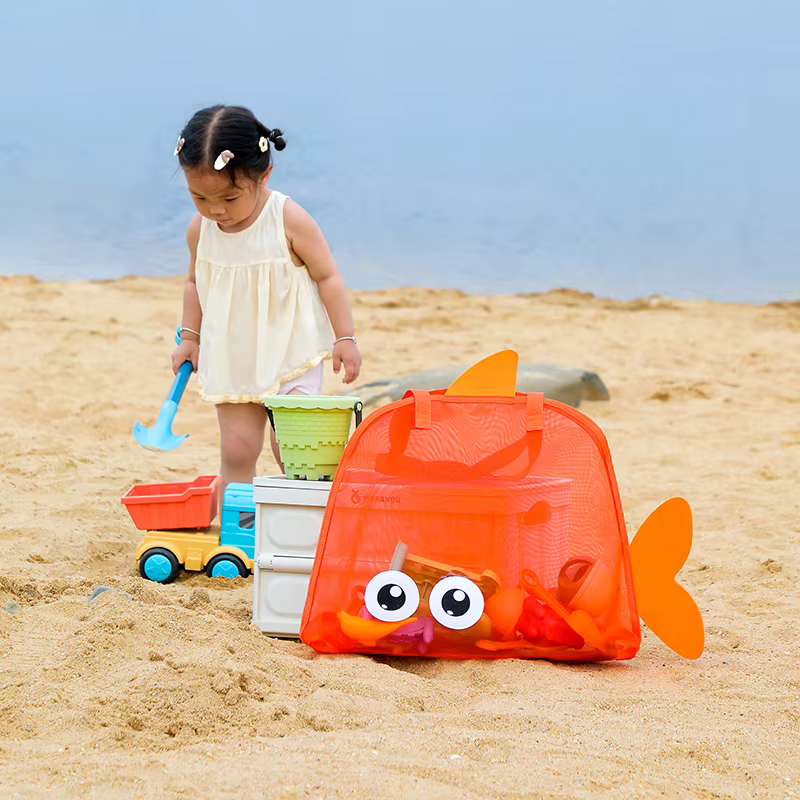 Nouveau sac de plage d'été pour enfants, sac de rangement pour jouets de dessin animé, sac de rangement pour maillots de bain, trousse de toilette portable à grands yeux