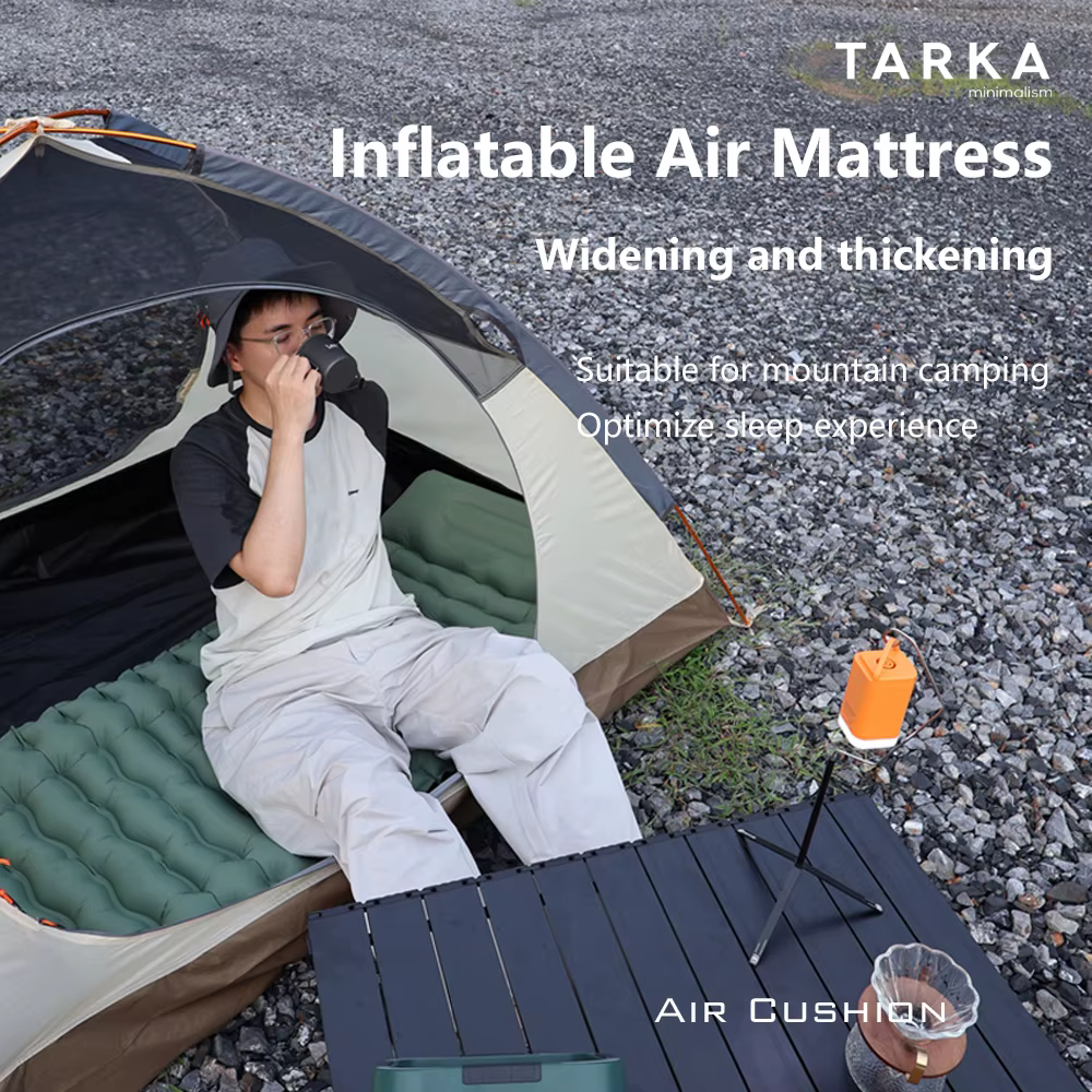 TARKA – matelas gonflable de Camping, épais, auto-gonflant, Chusion d'air, randonnée sauvage, voyage, coussin de couchage épissable