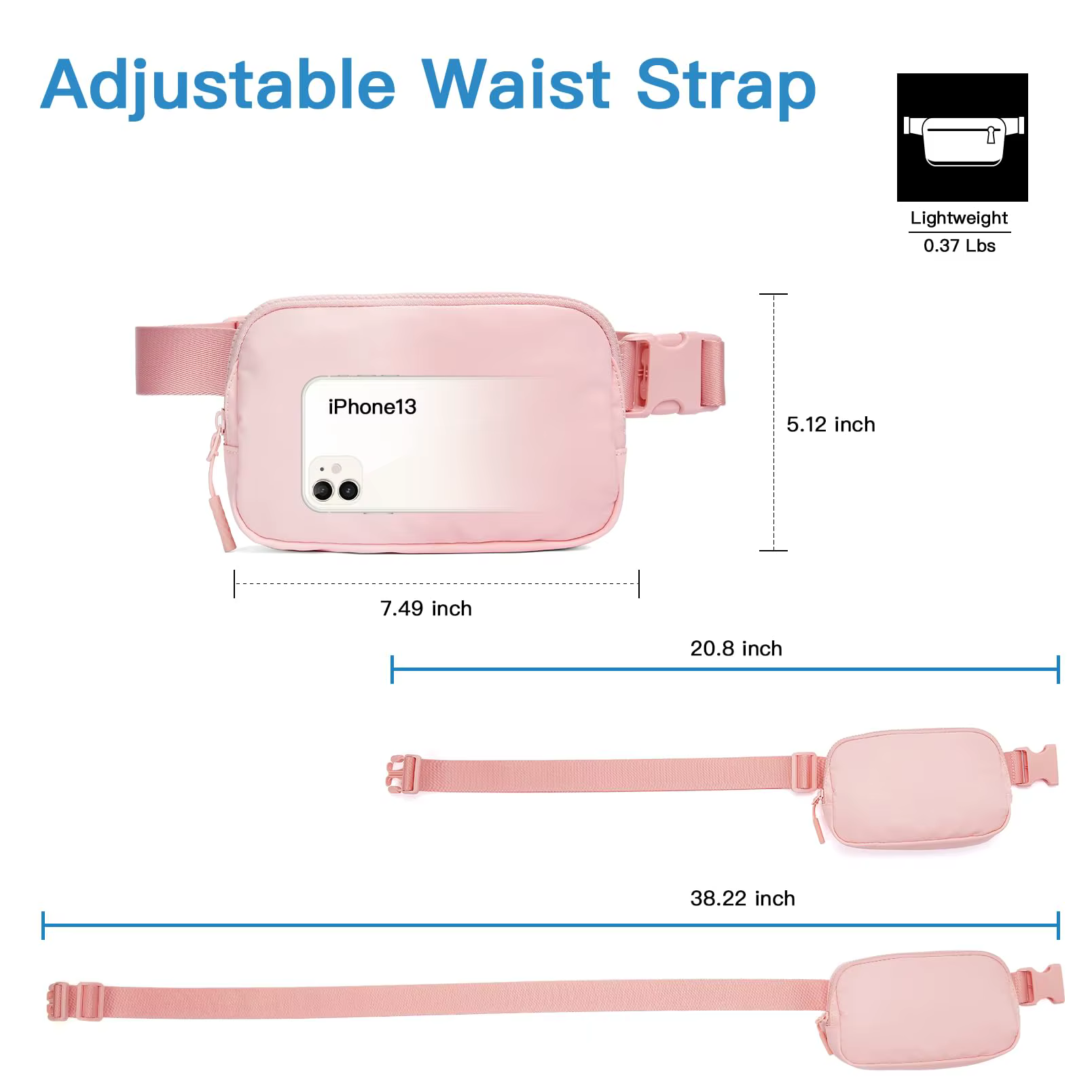 Sac banane pour femmes et hommes, sac de taille étanche du même Style, réglable, bandoulière pour Sports de plein air, support pour téléphone portable