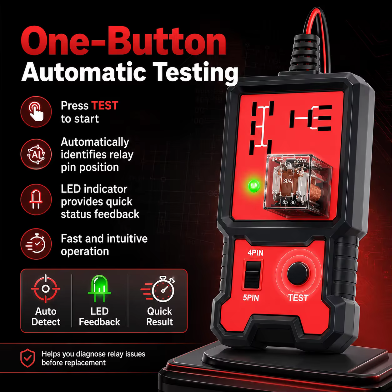 Testeur de batterie de voiture avec voyant LED